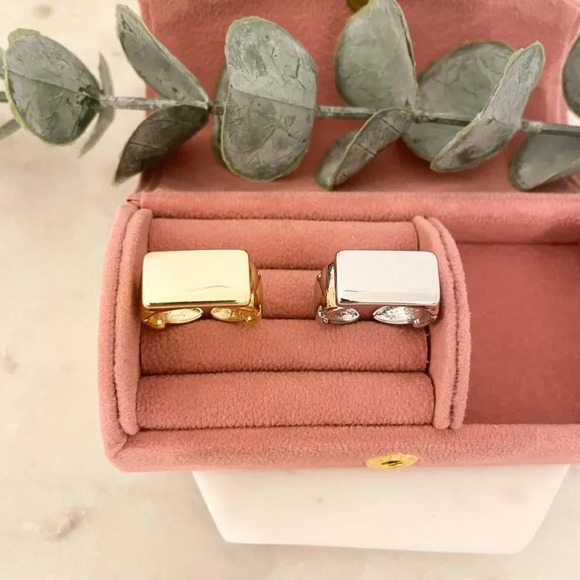 925 Sterling Silver Chunky Bar Ring Statement Ring Thick Ring - Picture 4 of 7